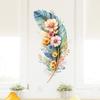 Feather Bouquet Wall Stickers, Removable Self-Adhesive Decals for Bedroom Background Door Home Decor