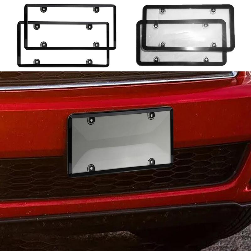 2pcs Tinted License Plate Covers Clear Frame Cover Clear Protector License Plate Covers For US Canada Vehicles