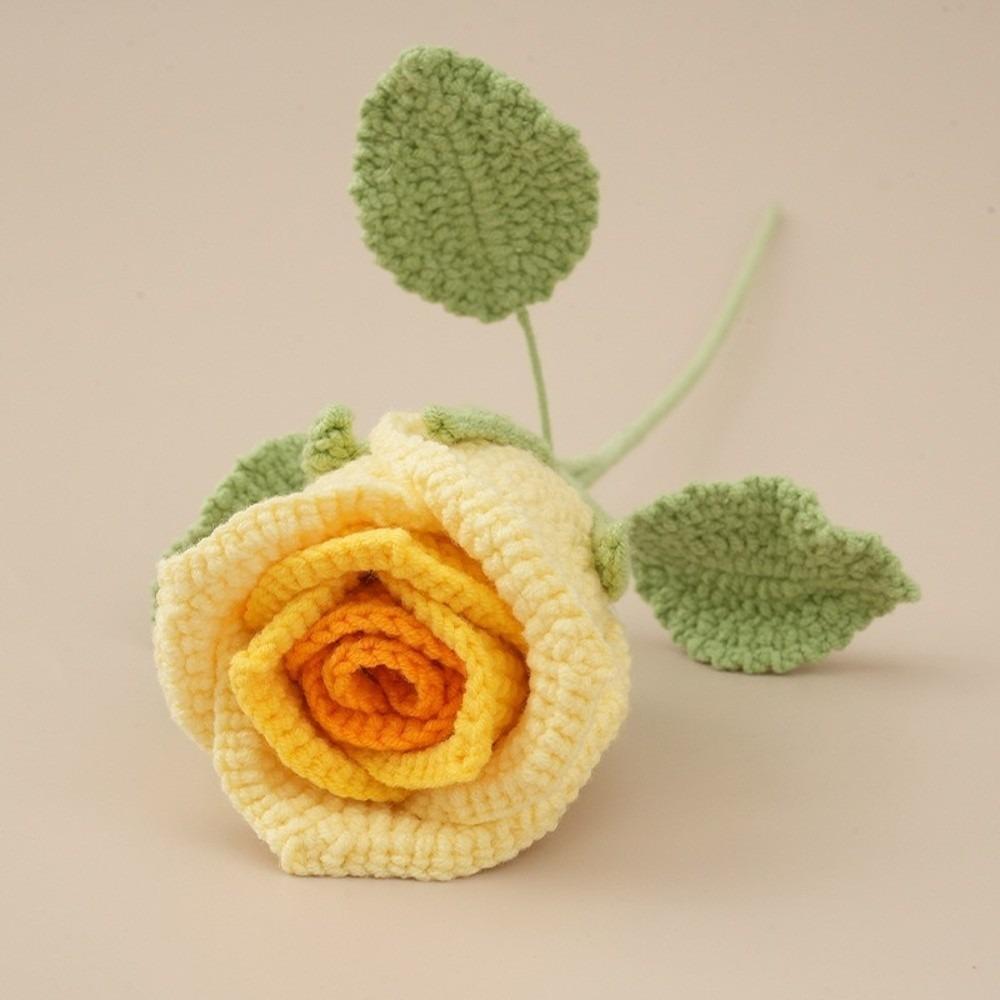 Handmade Crochet Bouquet 45cm Length Knitting Flowers Creative Crochet Flowers Wedding Gift
