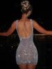 2026 European & American Style Women's Solid Color Spaghetti Strap Backless Dress
