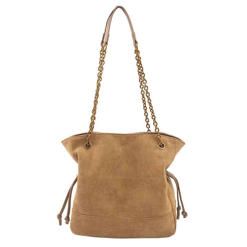 Vintage mattes Wildleder Ketten Achseltasche Damen 2026 Frühherbst Nische Leichter Luxus Schulter Handtasche