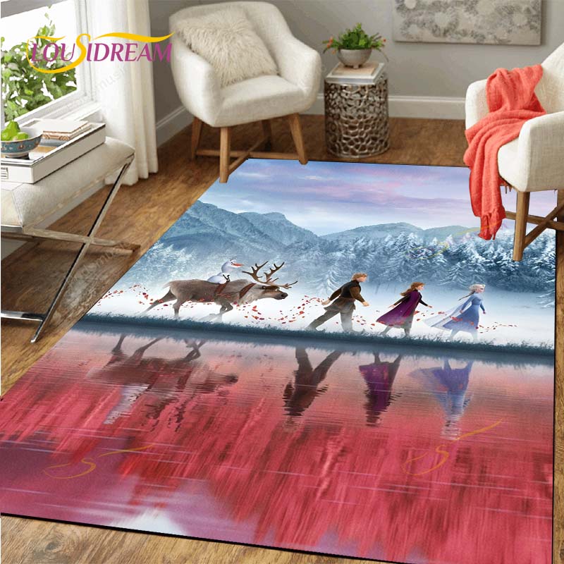 Frozen Carpet Anime Rug Kids Carpets Living Room Tea Table Mats Bedroom Rug Washable Floor Mats Household Area Mat Cute Rug