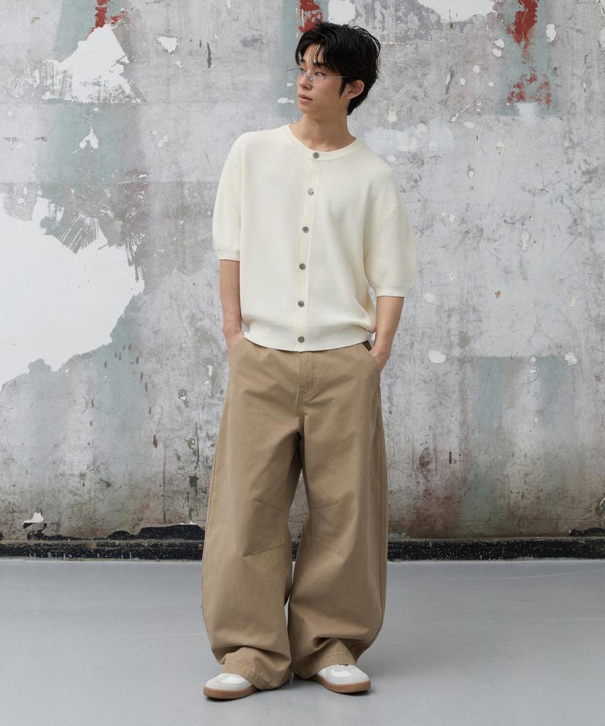 Agod Solid Half Knit Cardigan [Ivory]