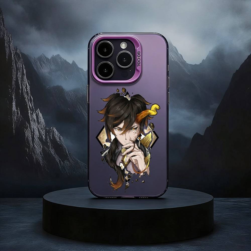 

Zhongli Genshin Impact Black Candy silver phone case Phone Case For iPhone17,16,15,14,13,12,11 Plus,Pro Max iPhone16se4