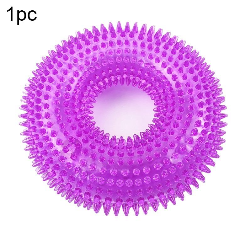 1pc Squeaky Pet Dog Interactive Chew Toy Puppy Bite Resistant Thorn Barbed Tooth Cleaning Toy TPR Molar Chew Toys Dogs Supplies