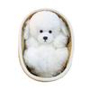 Plush Stuffed Animal Toy with Woven Basket Bed for Children's Gift Decorative Soft Doll