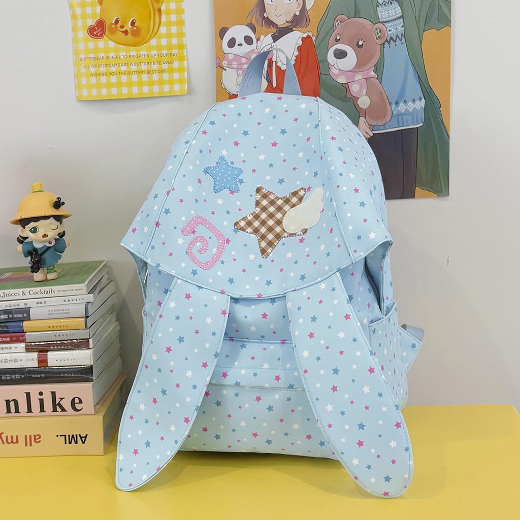 School Bag New Polka Dot Bunny Ear Backpack Casual Fresh Cute Backpack for Middle and High School Girls Backpack