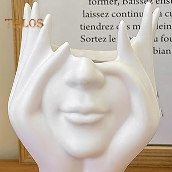 Face Flower Vase White Female Form Face Dining Table Centerpiece Modern Nordic Style Decorative Art Vase for Home Living Room Office Book Shelf Decor