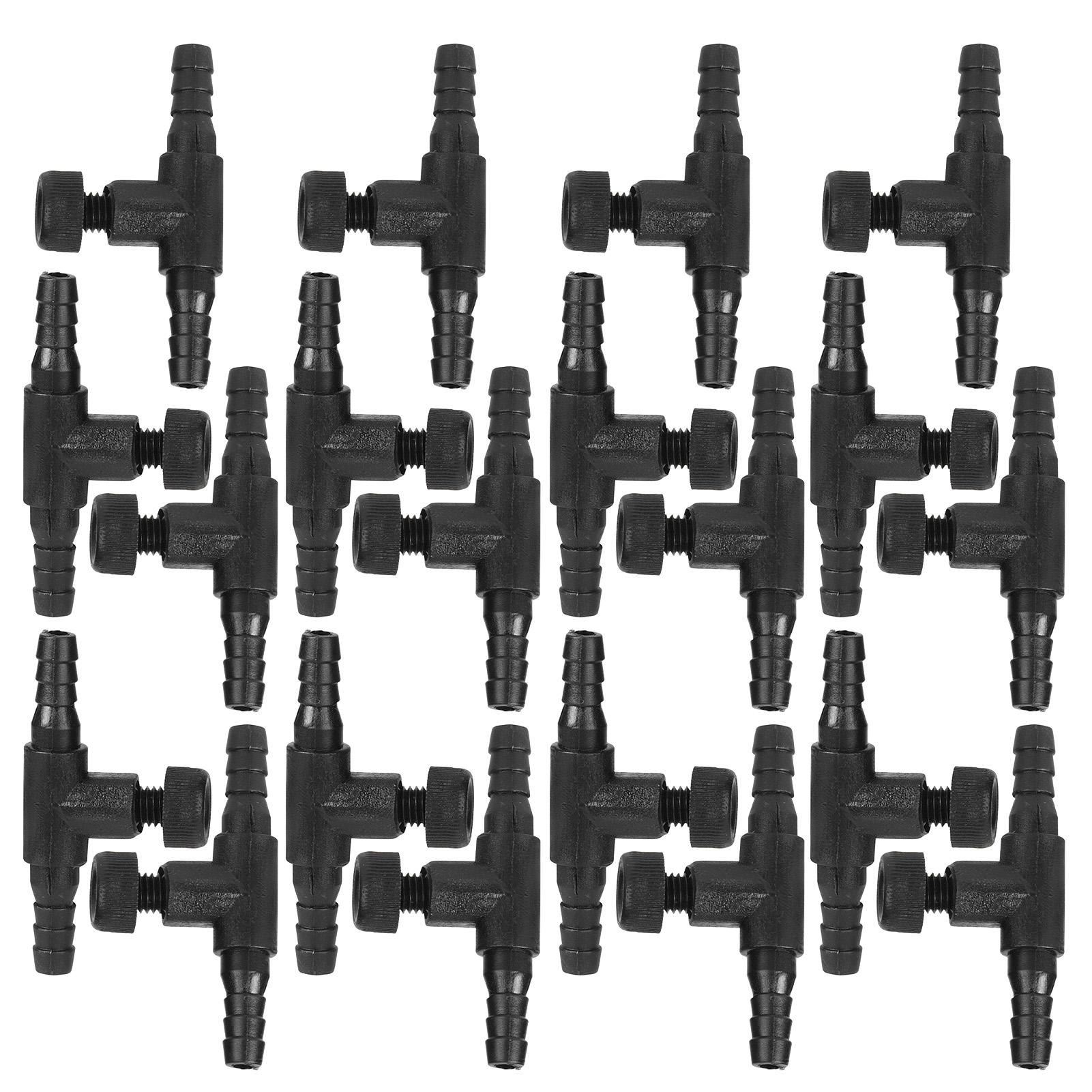 

20PCS Black ABS Aquarium Tee Connector 3 Way Tubing Volume Air Flow Control Valve Fish Tank Oxygen Pump Accessories