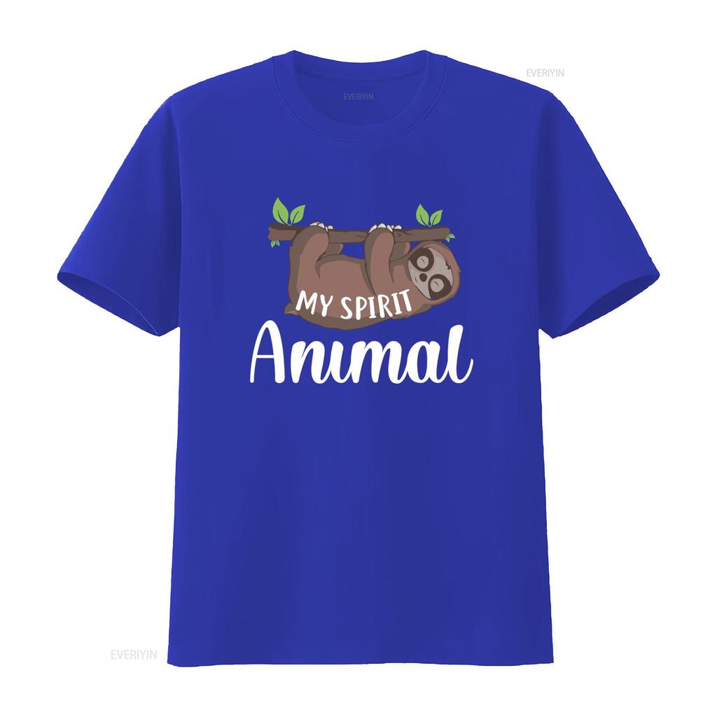 Adorable Sloth T Shirt My Spirit Animal Cute Funny Design for Lovers Vintage Washed Fashion Breathable Homme Graphic