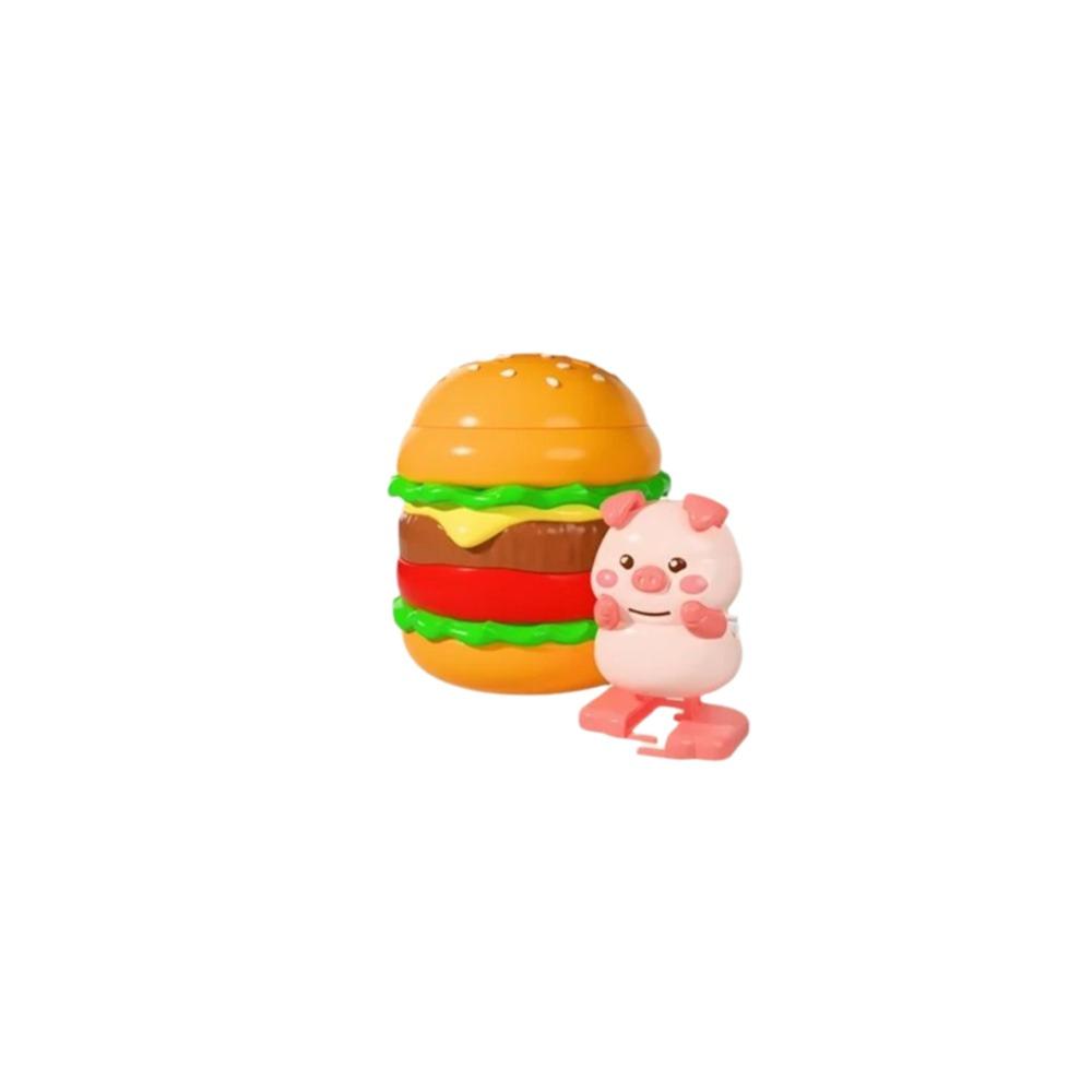 Interactive Burger Animal Toy Cute Animal Style Jumping Egg Toy Wind-Up Animal Toy  Prank Play