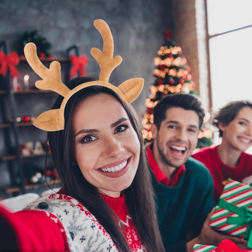 Antlers Headband Christmas Dress Up Headdress Dress Up Headband Costume for Kids Teens Adults Collectors Costume Parties Themed