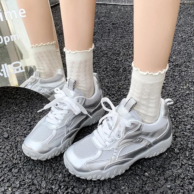 Women  Summer Platform Height Increase 7Cm Luxury Sports Shoes For Women Fashion Tennis Breathable Women'S Shoes