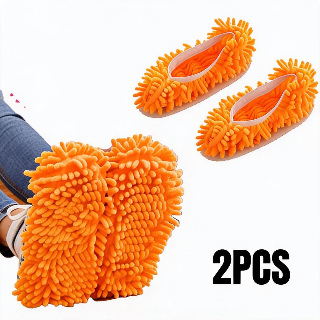 2 Paar Mopp-Hausschuhe Bodenstaubreinigungs-Hausschuhe Schuhe Tuch Wiederverwendbar Fauler Mopp-Tuch-Schuh Zuhause Waschbar Sauber Mikrofaser-Tuch