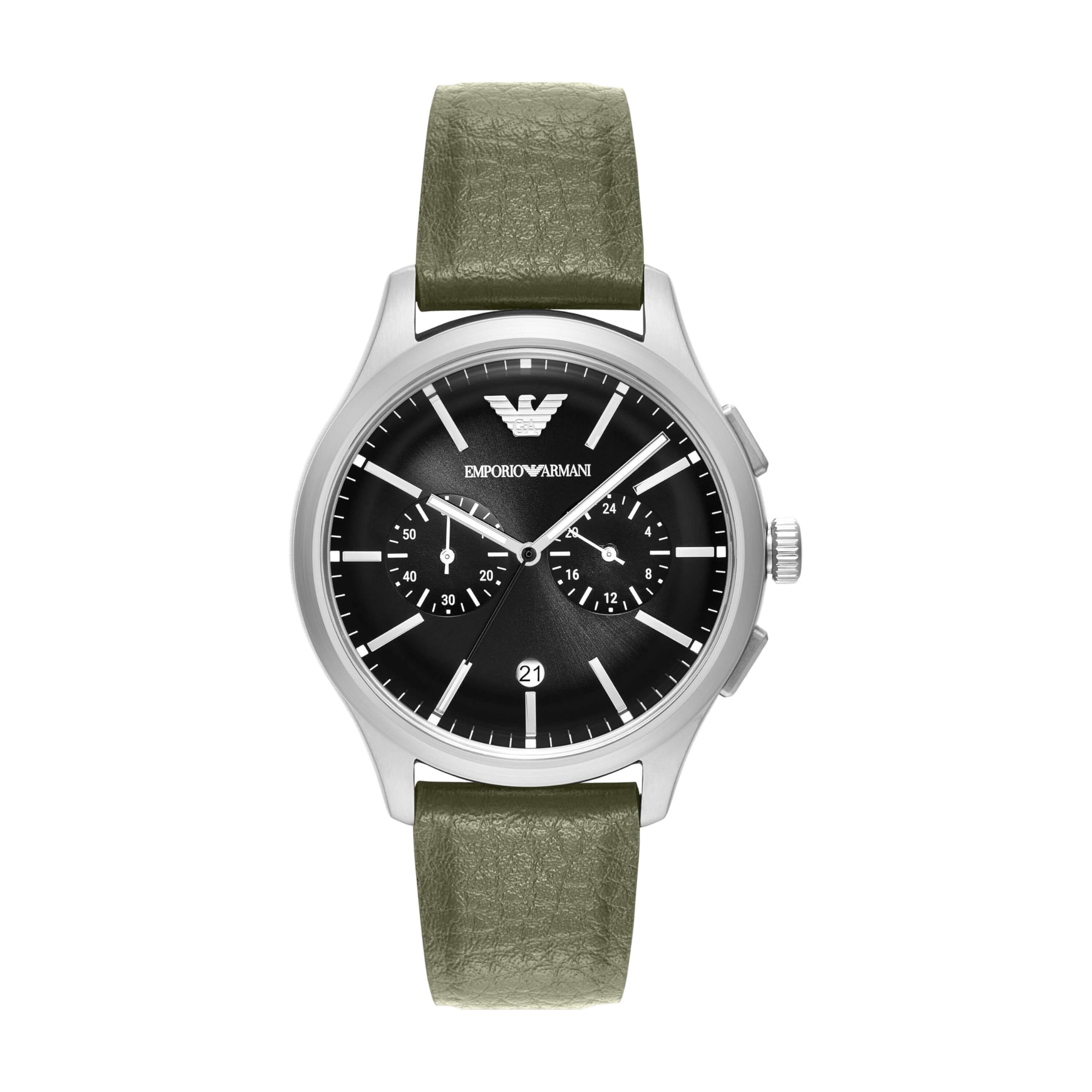 

Emporio Armani Chronograph Green Mirum Strap AR11693 Men s Watch, зелений