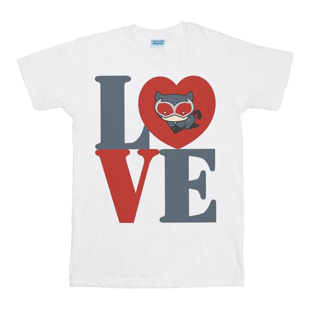 DC Comics Girls Chibi Catwoman Love Cotton T-Shirt