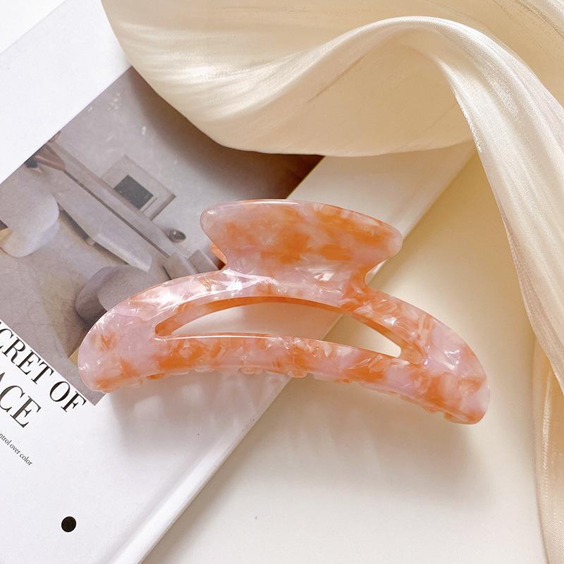 

Hair Acetate Fashionable Accessory Large Half Moon Claw Clip For Women With Styles Unique Pink Pattern