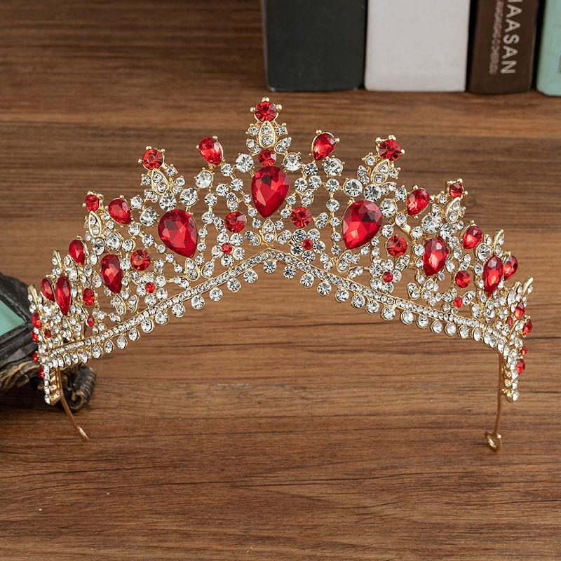 Gorgeous Crystal AB Bridal Jewelry Sets Fashion Tiaras Earrings Necklaces Set for Women Wedding Dress Crown Jewelry Set