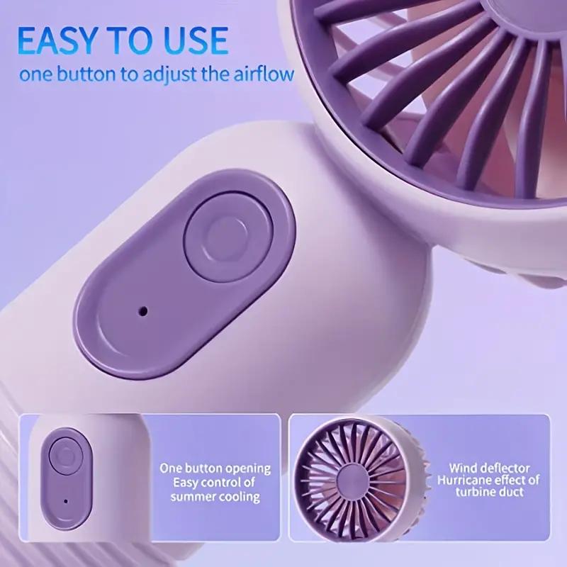 Portable USB-Charged Mini Fan – High-Velocity, 3-Speed, Wearable Design for Office, Travel & Outdoors