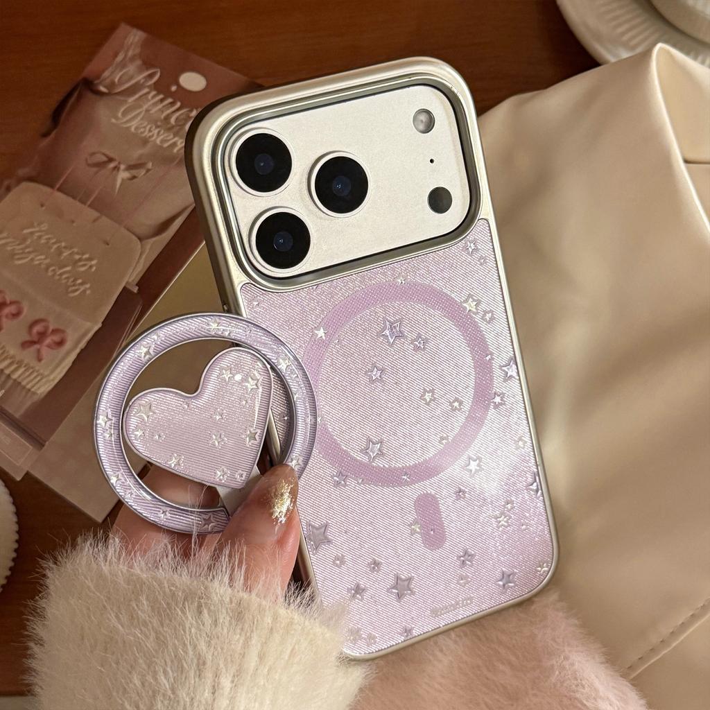 Purple Galaxy for Apple 17promax phone case 15 magnetic suction bracket iphone16 gilt premium 14 hard