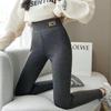Extra Thick High Waist Women's Lambswool Fleece Leggings with Knee Pads