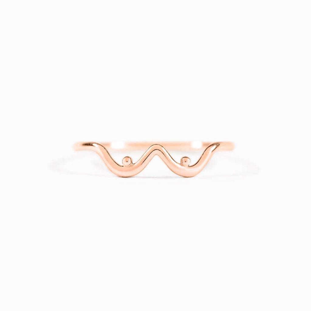 Sterling Silver Wave Curve Ring – Simple, Elegant, European-American Style Luxury for Women