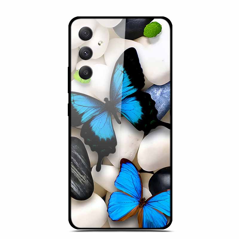 Tempered Glass Cases For Samsung M35 5G Case GalaxyM35 Painted Hard Back Fundas for Samsung Galaxy M35 5G Back Cover Protection