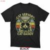 Cat Daddy T Shirt For Men Funny Dad Fathers Day Vintage Washed Casual Homme Soft Designer Clothes Top Everyday Wear Vintage