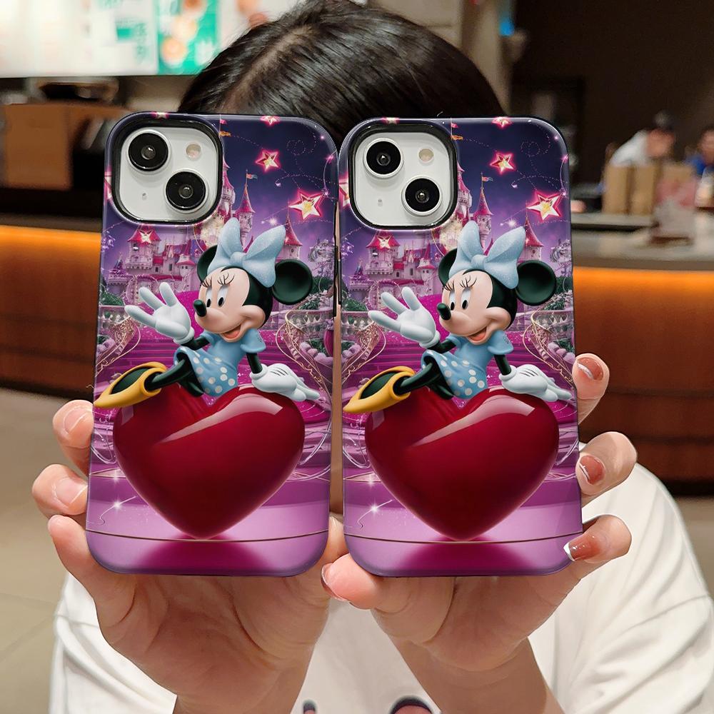 Disney phone case, double-layer protective cover, suitable for iPhone X/XS/SE/7/8/11/12/13/14/15/16/17 Pro Max Plus