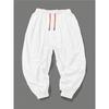 Men's Loose-fit Harem Pants, Elastic Drawstring Waist, Non-stretch Casual Lantern Trousers, Lightweight Quick-dry