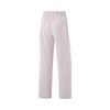 Li Ning Fitness Series Straight Loose Solid Color Mid Waist Knitted Sports Pants Women Bottoms Lotus-Pink-Purple AYKU730-2