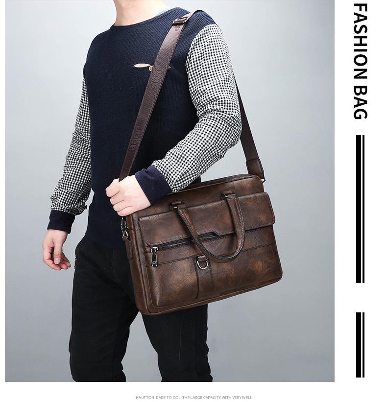 Pánská business casual kabelka aktovka - crossbody taška přes rameno pro kancelář a cestování