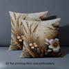 1 Pillowcase 2D Flat Printed Linen Style Pillowcase Cover with Wheat and Bird Pattern Polyester Pillowcase Sofa Cushion Cover