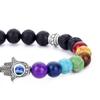 Trending Evil Eye Beaded Volcanic Rock Palm Bracelet