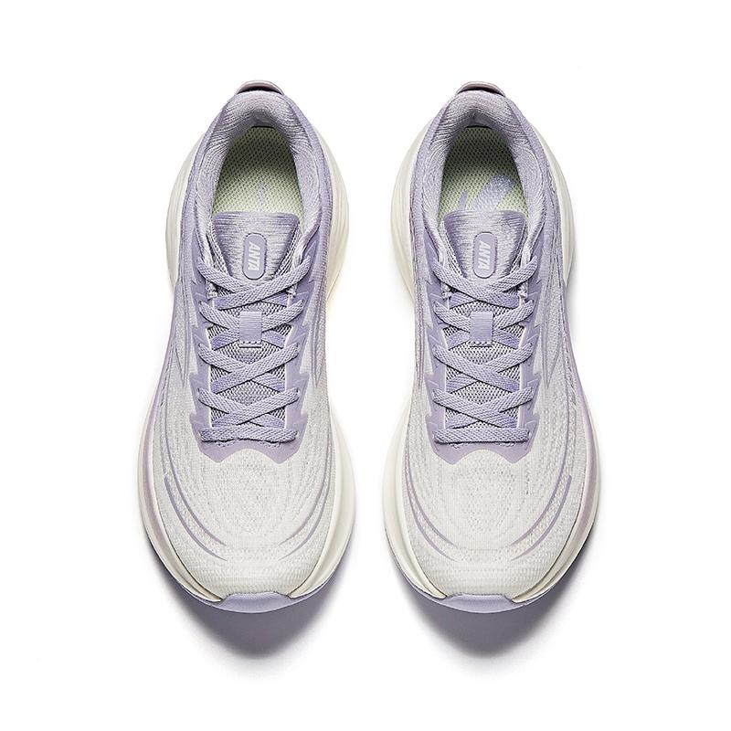 New Anta Rebound Height Increasing Lightweight Breathable Low-Top Casual Running Shoes Women's White Purple 922515517-3