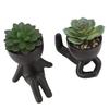 2pcs Artificial   Flower Pot Cute Innovative Human Shaped   Fake   Flower Pot for Home Desktop Decor