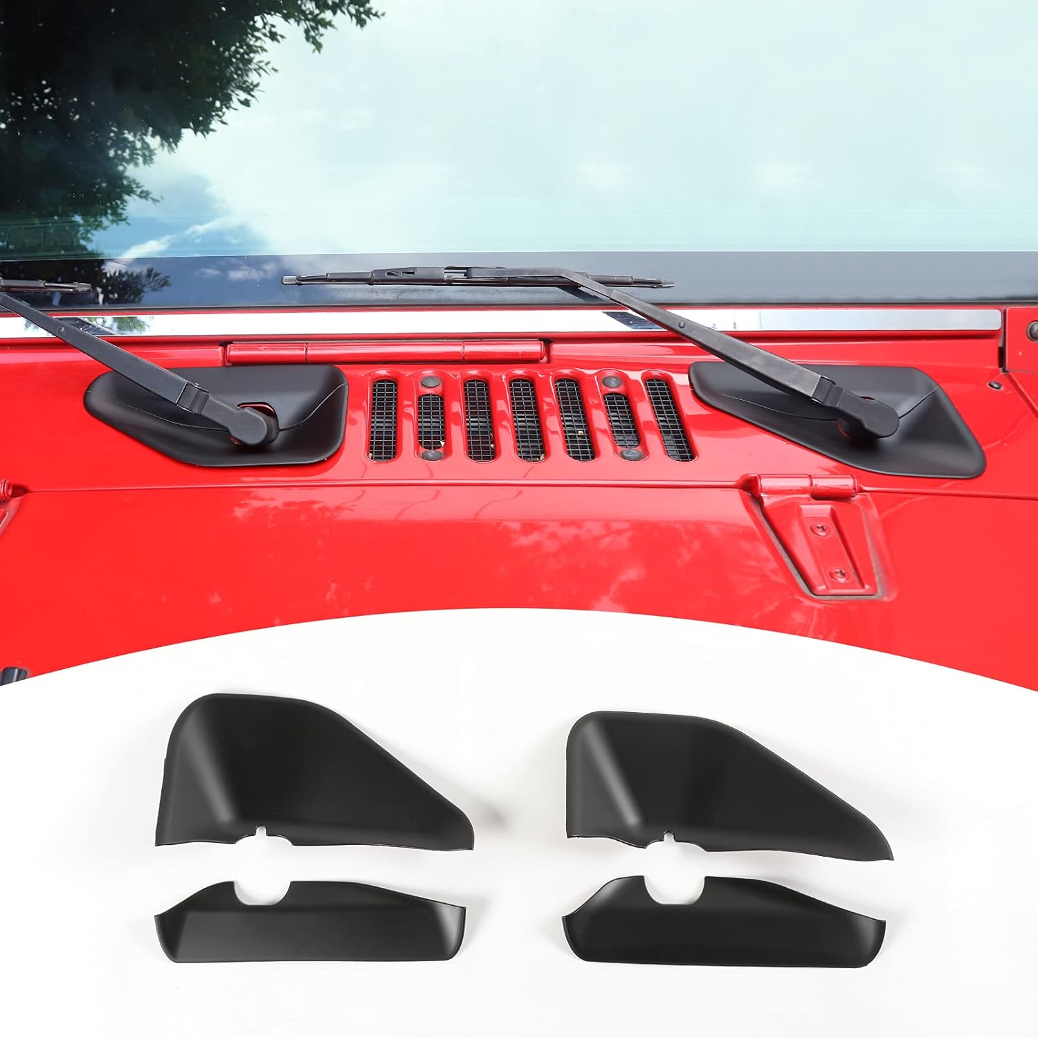 

Декоративная накладка на основание переднего стеклоочистителя для Jeep Wrangler JK и Unlimited 2007-2018 (черный) матовый черный