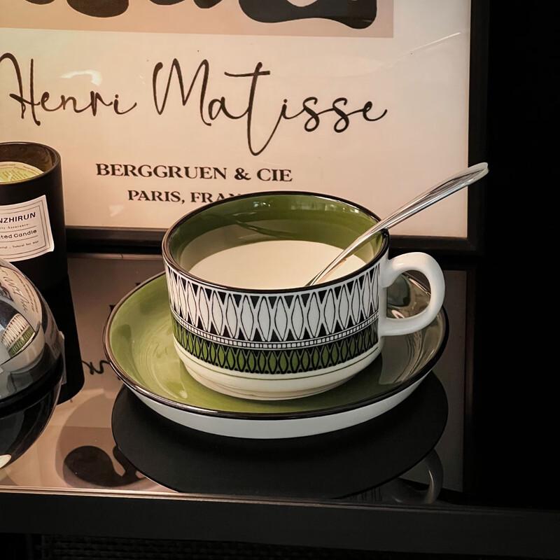 French Style Vintage Floral Ceramic Coffee Cup and Saucer Set