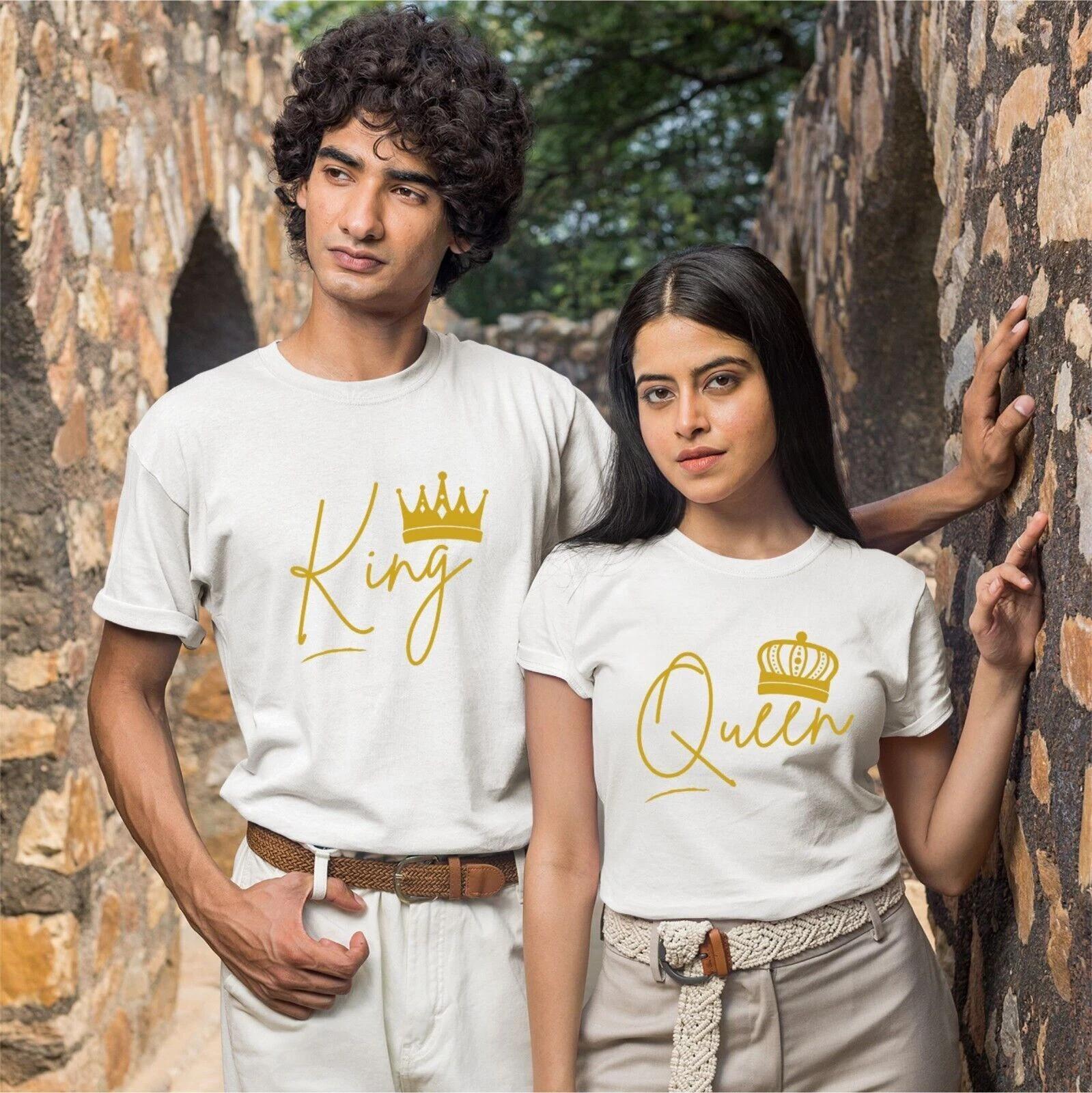 HER KING HIS QUEEN Matching Couple T Shirt Classic Crown Queen Unisex T Shirt 3XL
