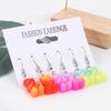 3 Pairs/Set Candy Color Acrylic Gummy Bear Drop Earrings for Women Korean Transparent Resin Jelly Bears Earring Sets Y2k Jewelry