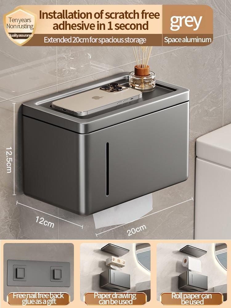 Κουτί Χαρτιού Υγείας Επιτοίχιο Κουτί Διανομέα Χαρτιού Υγείας Ράφι Αποθήκευσης Μπάνιου