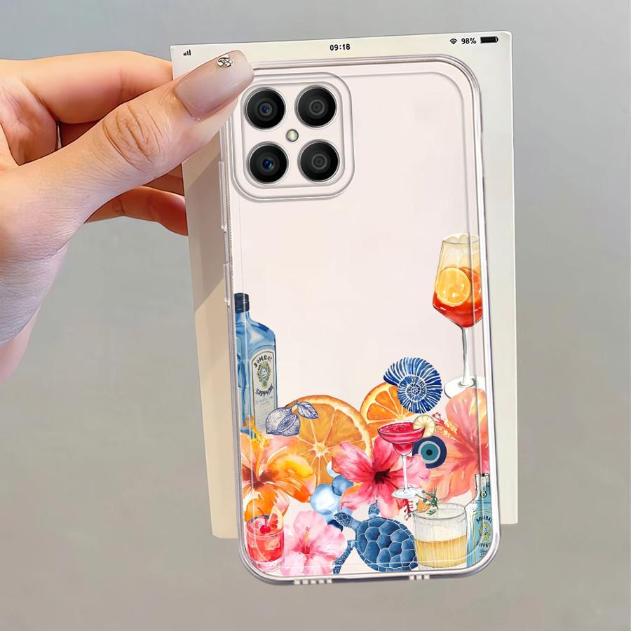 Case for Honor 90 Lite X8b X8a X9a X7b X8 X9b Soft Phone Cover Fruit Flowers
