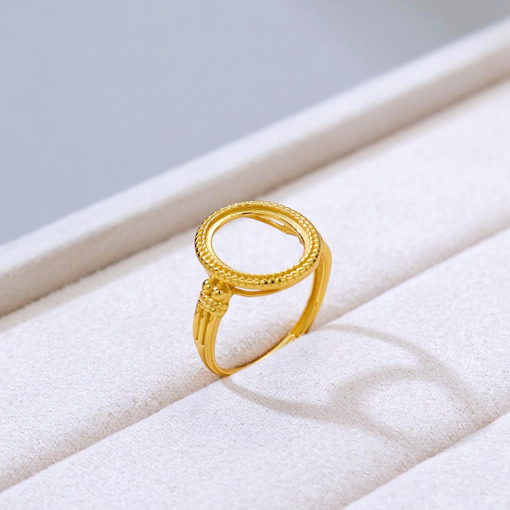 Handmade 925 Sterling Silver Gold-Plated Adjustable Ring Blank – Exquisite Light Luxury Design (10x12)