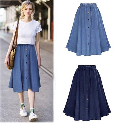 cheap long jean skirts