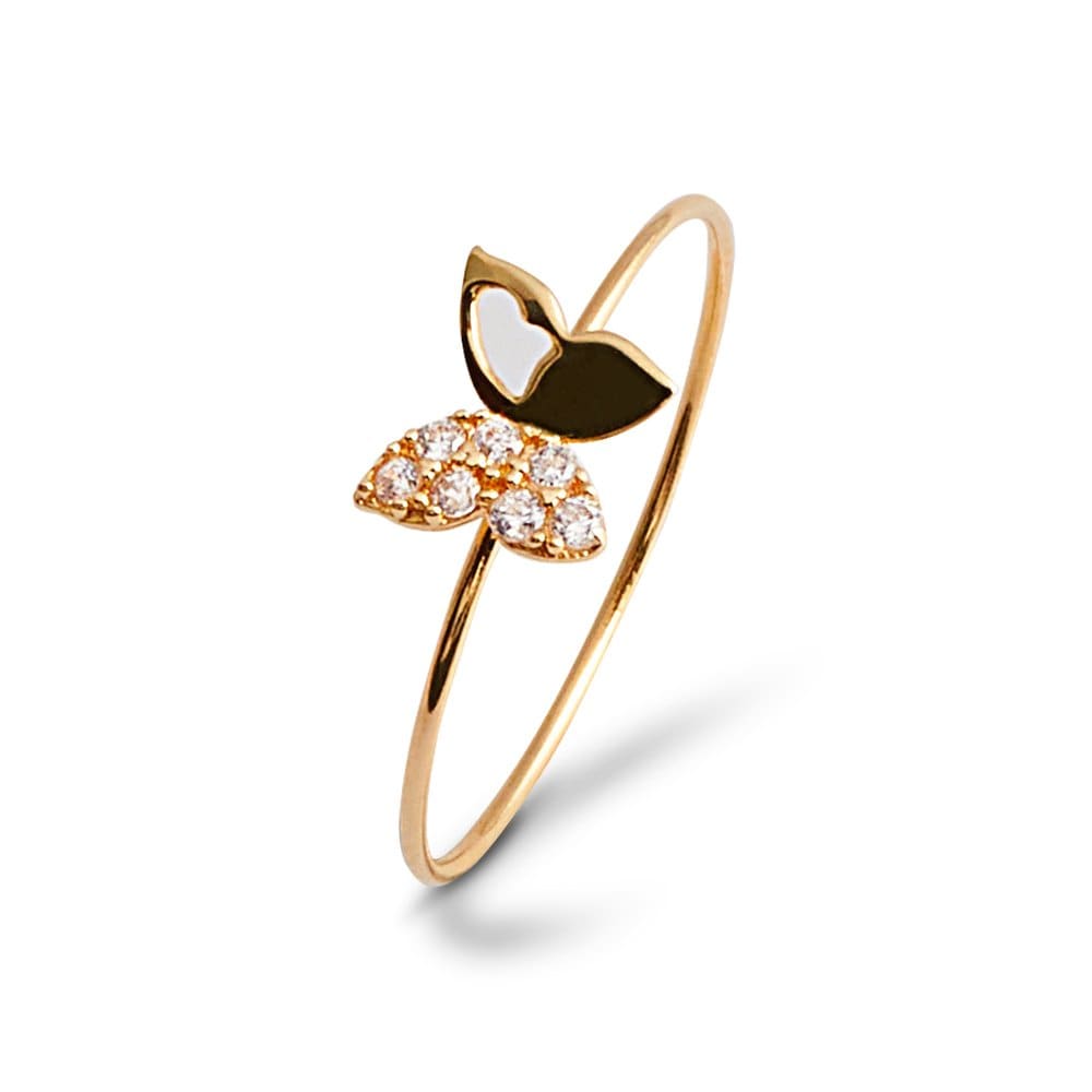 14K Gold Flying Butterfly Ring