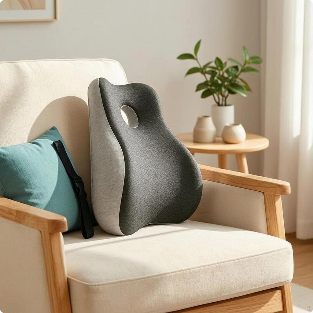 Support Cushion Contoured Back with Cover Ergonomic for Office Workers, Drivers, Desk Chair