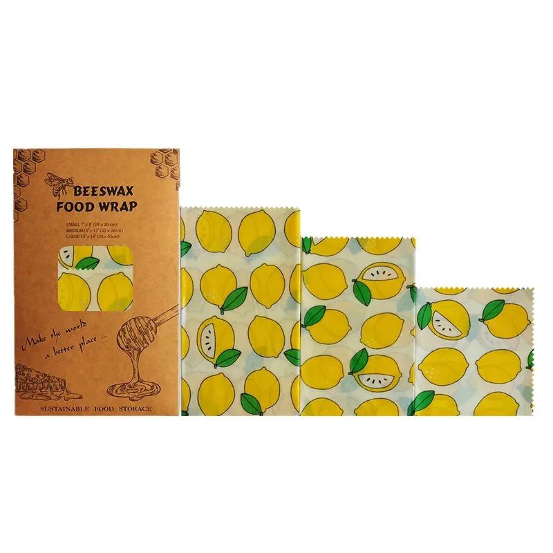 Reusable Food Fresh Keeping Cloth Organic Storage Natural Grade Beeswax Food Wrap Eco Friendly Kitchen Packaging Paper