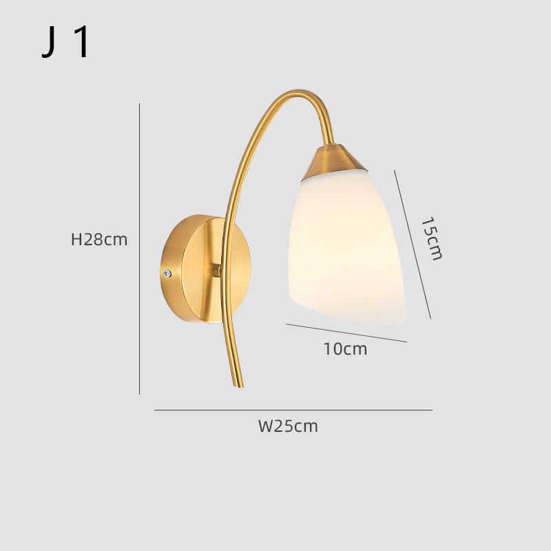 Modern Minimalist Bedside Wall Lamp Nordic Creative Corridor Aisle Glass Led Wall Lights Indoor Living Room E27 AC 110V 220V