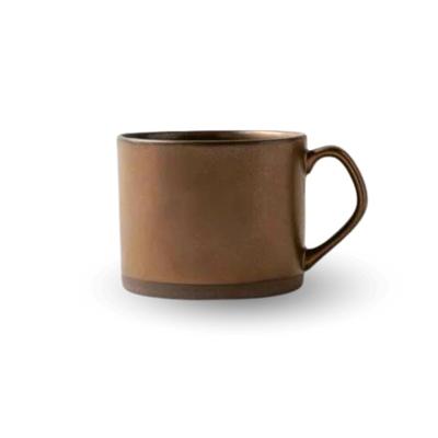Syokkidana Straight Mug Stylish Antique Nordic Mug In Coffee Au Lait Large Gold and Dishwasher Celebration Gift (350cc) (Mino Ware/Ceramics/Made