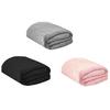 Neck Support Pillow Blanket Soft Fleece 2-in-1 Foldable Pillow Combo Flights Camping Car Trips Airplane Pillow Blanket with Luggage Strap